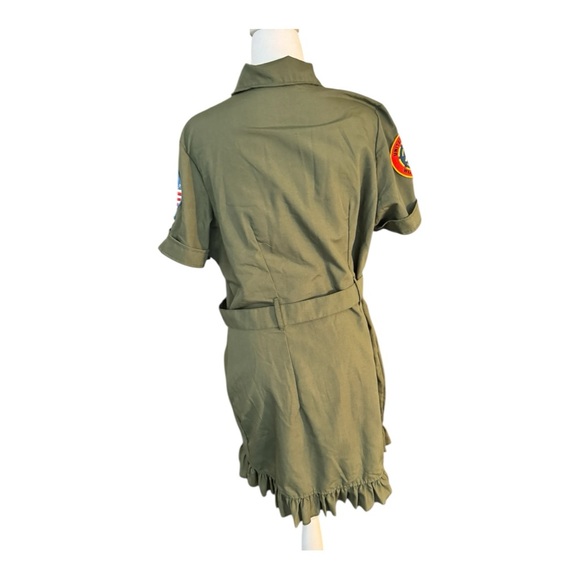 Top Gun Green Dress with Patches - Picture 4 of 7